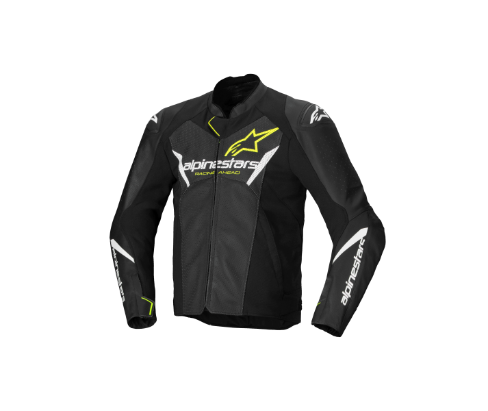 Chaqueta Alpinestars Faster V3 Airflow Leather Negro Blanco Amarillo |3103625-12