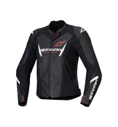 Chaqueta Alpinestars Mujer Faster V3 Leather Negro Blanco Fluor Coral |3113625-1