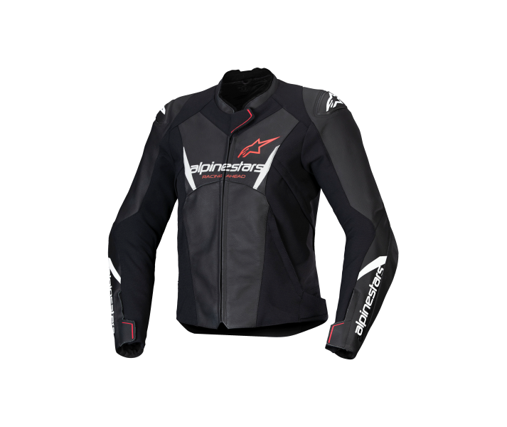 Chaqueta Alpinestars Mujer Faster V3 Leather Negro Blanco Fluor Coral |3113625-1