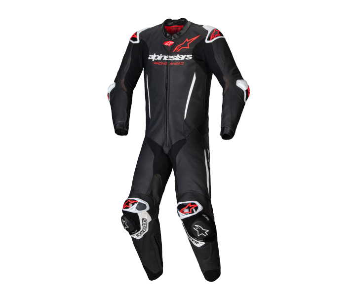 Mono Alpinestars Gp-R7 1Pc Leather Negro Blanco Rojo Fluor |3150125-1231|