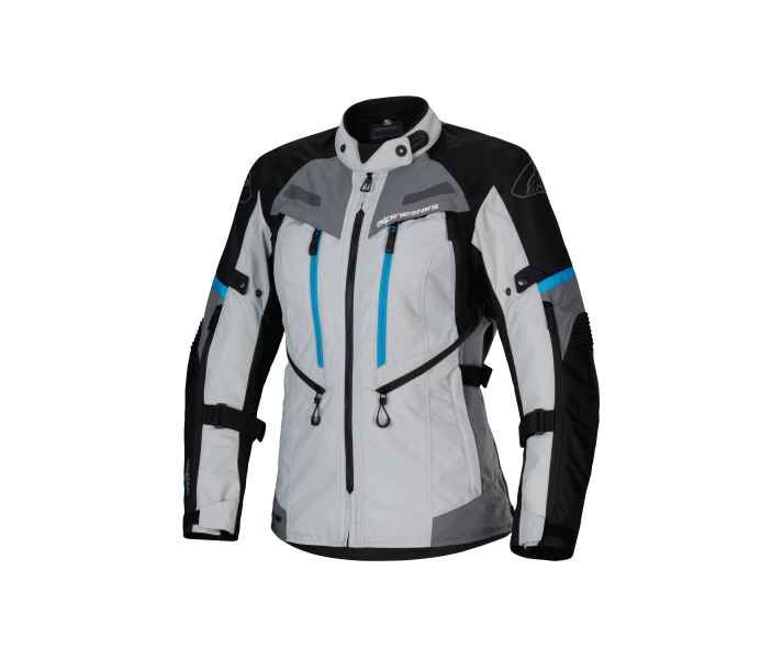 Chaqueta Alpinestars Mujer Bogota' Pro Drystar Gris Negro Cian |3217023-9136|