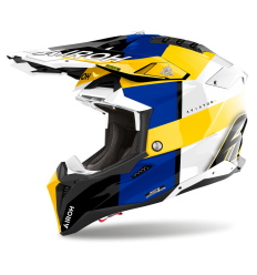 Casco Airoh Aviator 3 Monarch Azul Amarillo Brillo |AV3M18|