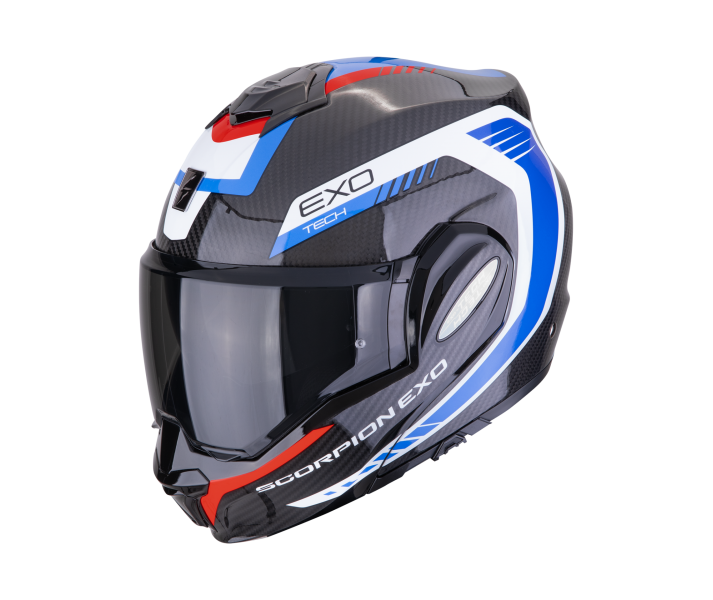 Casco Scorpion Exo-Tech Evo Carbon Cosy Negro Azul Rojo |118-475-296|