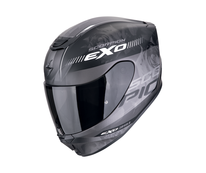 Casco Scorpion Exo-391 Ava Negro Mate Plata |139-477-159|