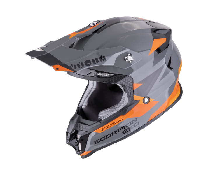 Casco Scorpion Vx-16 Evo Air Rod Gris Naranja |146-473-351|