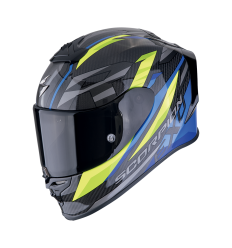 Casco Scorpion Exo-R1 Evo Carbon Air Runner Negro Azul Amarillo Fluor