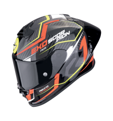 Casco Scorpion Exo-R1 Evo II Air Coup Negro Rojo Fluor Amarillo |111-442-259|