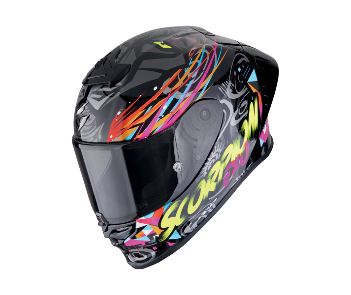 Casco Scorpion Exo-R1 Evo II Air Savage Negro Azul Rosa |111-505-369|