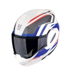 Casco Scorpion Exo-Tech Evo Furio Blanco Rojo Azul |118-210-359|