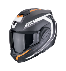 Casco Scorpion Exo-Tech Evo Carbon Cosy Negro Mate Naranja |118-475-168|