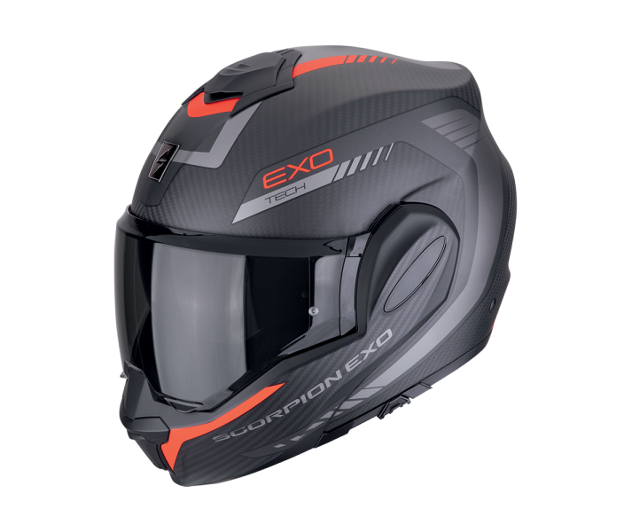 Casco Scorpion Exo-Tech Evo Carbon Cosy Negro Mate Rojo |118-475-24|