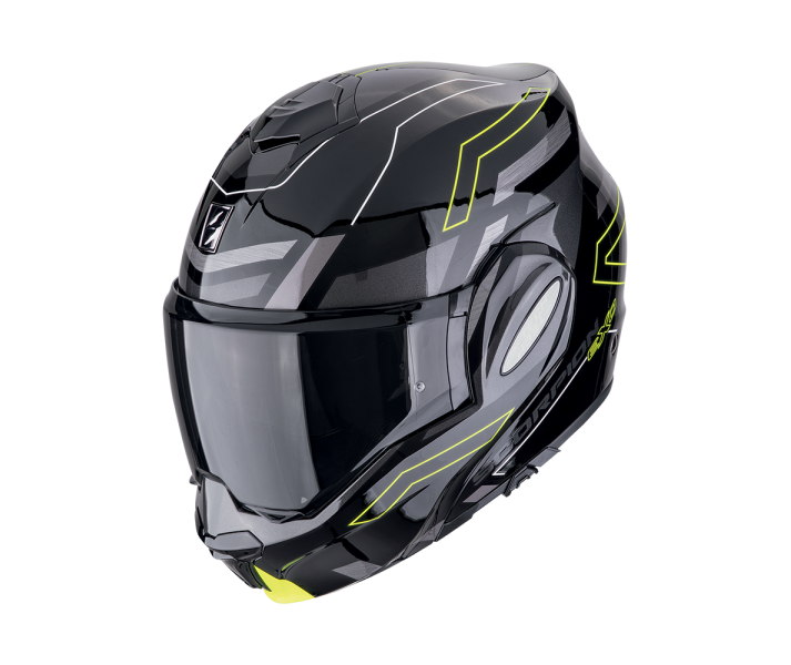 Casco Scorpion Exo-Tech Evo Conquer Negro Amarillo Fluo |118-487-141|