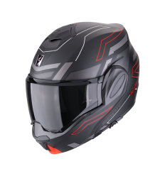 Casco Scorpion Exo-Tech Evo Conquer Negro Mate Rojo |118-487-24|