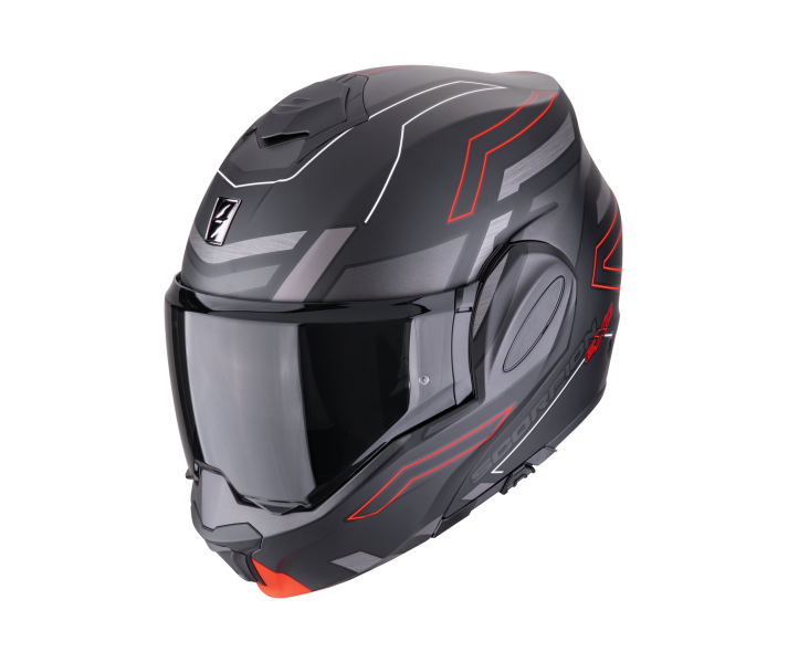 Casco Scorpion Exo-Tech Evo Conquer Negro Mate Rojo |118-487-24|