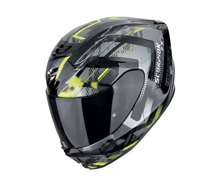 Casco Scorpion Exo-391 Clutter Negro Amarillo Fluo |139-480-141|