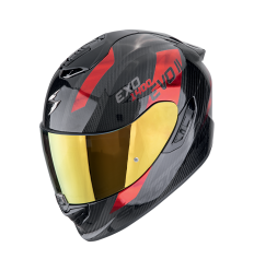 Casco Scorpion Exo-1400 Evo II Carbon Air Platted Negro Rojo |140-483-24|