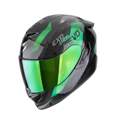 Casco Scorpion Exo-1400 Evo II Carbon Air Platted Negro Verde |140-483-69|