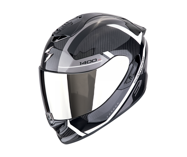 Casco Scorpion Exo-1400 Evo II Carbon Air Enko Negro Plata Blanco |140-484-332|