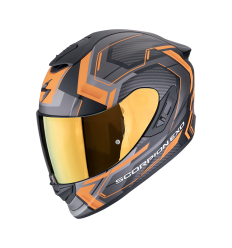 Casco Scorpion Exo-1400 Evo II Air Linart Negro Mate Naranja |140-489-168|