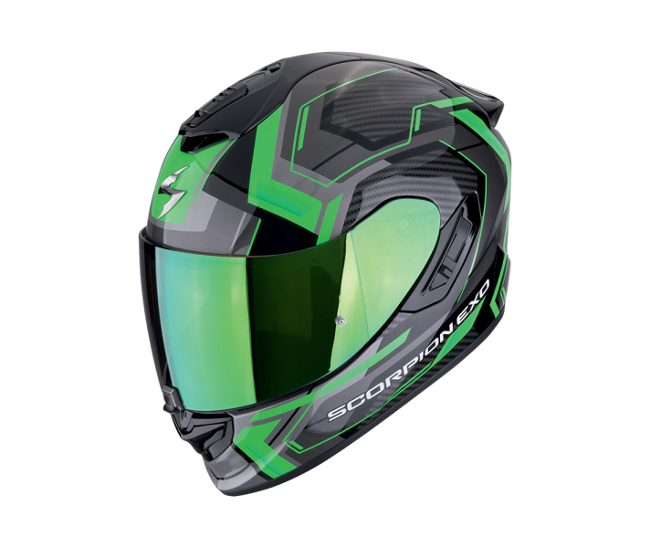 Casco Scorpion Exo-1400 Evo II Air Linart Negro Verde |140-489-69|