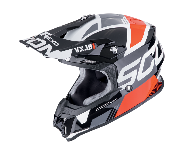 Casco Scorpion Vx-16 Evo Air Analog Negro Rojo |146-475-24|