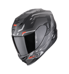 Casco Scorpion Exo-520 Evo Air Ranka Negro Mate Plata Rojo |172-494-262|