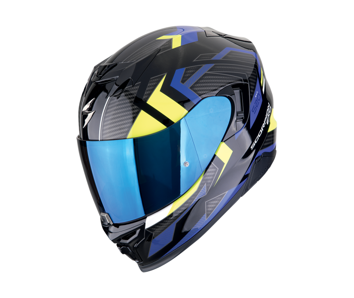 Casco Scorpion Exo-520 Evo Air Sensus Negro Azul Amarillo Fluor |172-500-191|