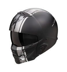 Casco Scorpion Exo-Combat II Lord Negro Mate Plata |182-471-159|