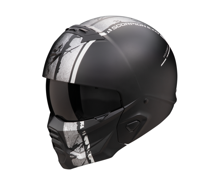 Casco Scorpion Exo-Combat II Lord Negro Mate Plata |182-471-159|