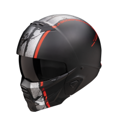 Casco Scorpion Exo-Combat II Lord Negro Mate Rojo |182-471-24|