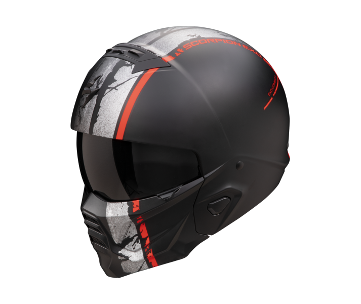 Casco Scorpion Exo-Combat II Lord Negro Mate Rojo |182-471-24|