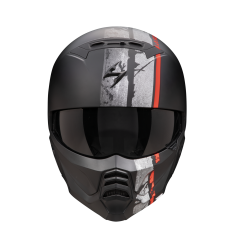 Casco Scorpion Exo-Combat II Lord Negro Mate Rojo |182-471-24|