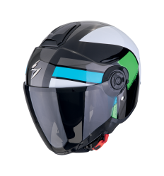 Casco Scorpion Exo-City II Blur Negro Blanco Verde |183-496-135|