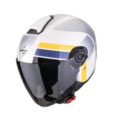 Casco Scorpion Exo-City II Blur Blanco Plata Amarillo |183-496-362|