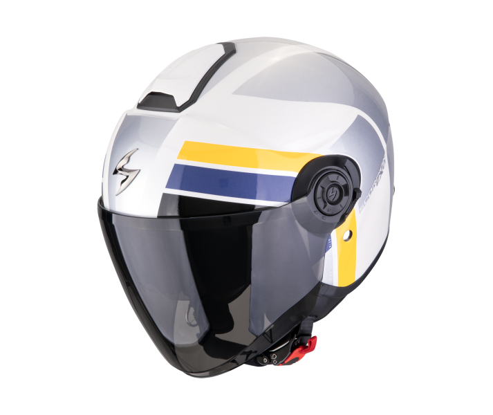 Casco Scorpion Exo-City II Blur Blanco Plata Amarillo |183-496-362|