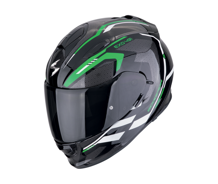 Casco Scorpion Exo-491 Kripta Negro Verde Blanco |48-450-349|