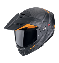 Casco Scorpion Adx-2 Lewis Negro Mate Naranja |89-504-168|