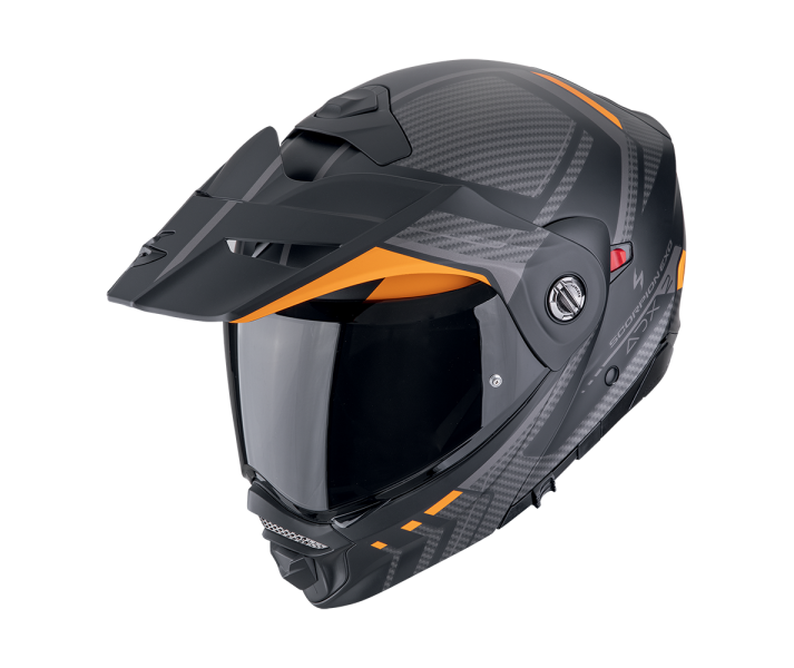 Casco Scorpion Adx-2 Lewis Negro Mate Naranja |89-504-168|