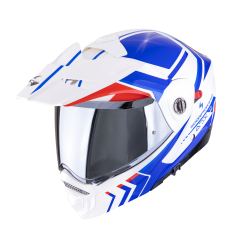 Casco Scorpion Adx-2 Lewis Blanco Azul Rojo |89-504-236|