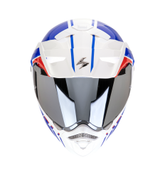 Casco Scorpion Adx-2 Lewis Blanco Azul Rojo |89-504-236|