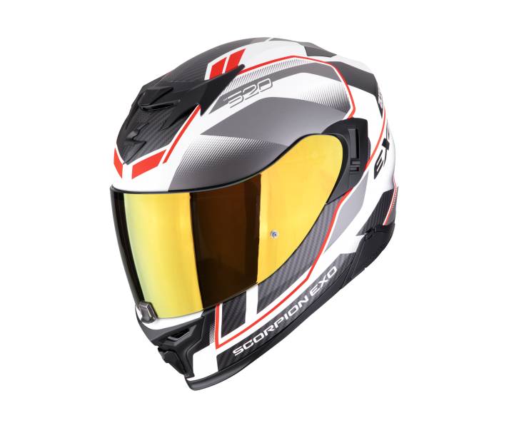 Casco Scorpion Exo-520 Evo Air Lena Blanco Mate Plata Rojo |172-499-310|