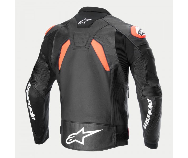 Chaqueta Alpinestars Gp Plus R V4 Airflow Cuero Negro Rojo Fluor Blanco |3100624