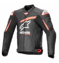 Chaqueta Alpinestars Gp Plus R V4 Airflow Cuero Negro Rojo Fluor Blanco |3100624