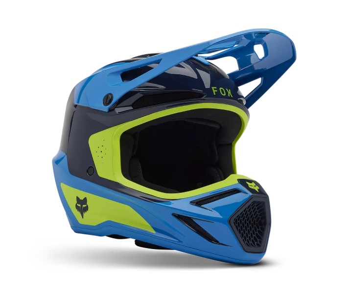 Casco Fox Infantil V3 Impression Azul |36117-188|