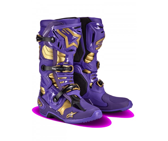 Botas Alpinestars Tech 10 Champ Le Violeta Dorado Negro |2010020-373|