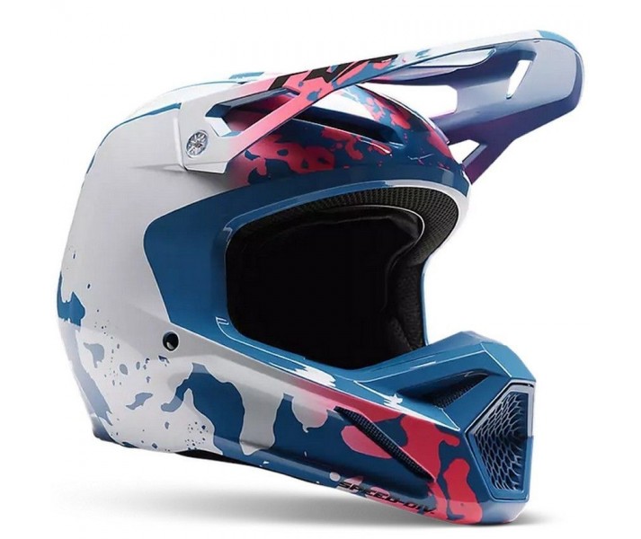 Casco Infantil Fox Youth V1 Morphic Blueberry Blanco |30483-430|