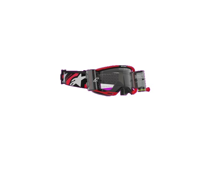 Máscara Alpinestars Vision 8 Luar Rojo Negro Roll-Off Transparente |5102725-3128