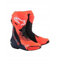 Botas Alpinestars Supertech R Le Vented Marquez R04 Rojo Fluor Azul Negro