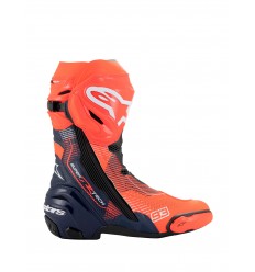 Botas Alpinestars Supertech R Le Vented Marquez R04 Rojo Fluor Azul Negro