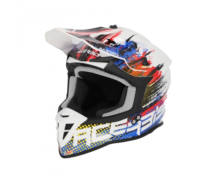 Casco Acerbis Linear Blanco Azul Rojo |0025316.034|